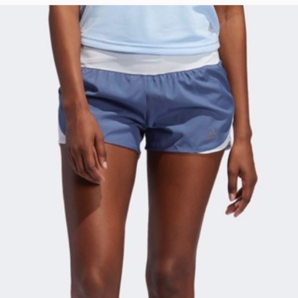 New Women Adidas Run It Sweat Wicking Shorts Blue